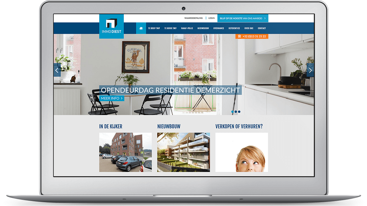 Service website referentie Immo Diest